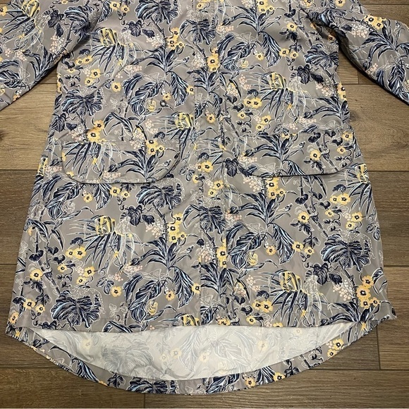 Vera bradley Rainforest Toile packable rainjacket NWT medium grey blue floral - Picture 8 of 13